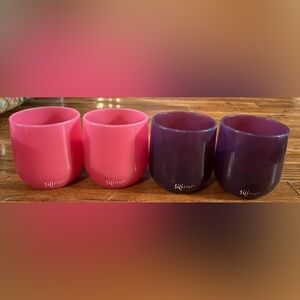 Silipint Stemless Wine Glasses 12oz, pink & purple, Set of 4, EUC